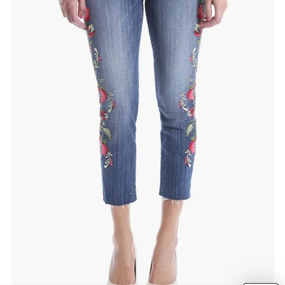 Kut Embroidered raw edge cropped jeans Reese - Picture 7 of 9
